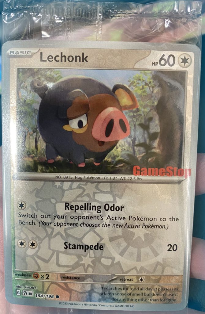 Flying Tera Type Lechonk Distribution Promo Card At Gamestop