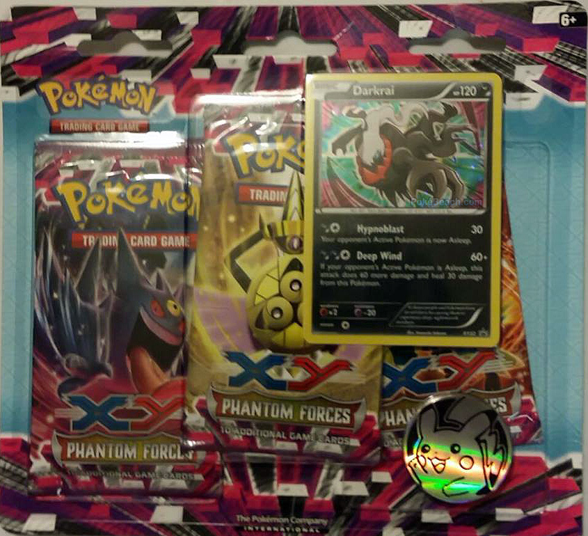 Pokemon - Phantom Forces - 3-Booster Blister Pack - Shiftry XY23 - Pikachu  Coin