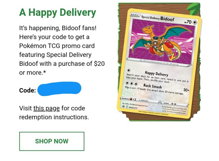 special delivery bidoof card