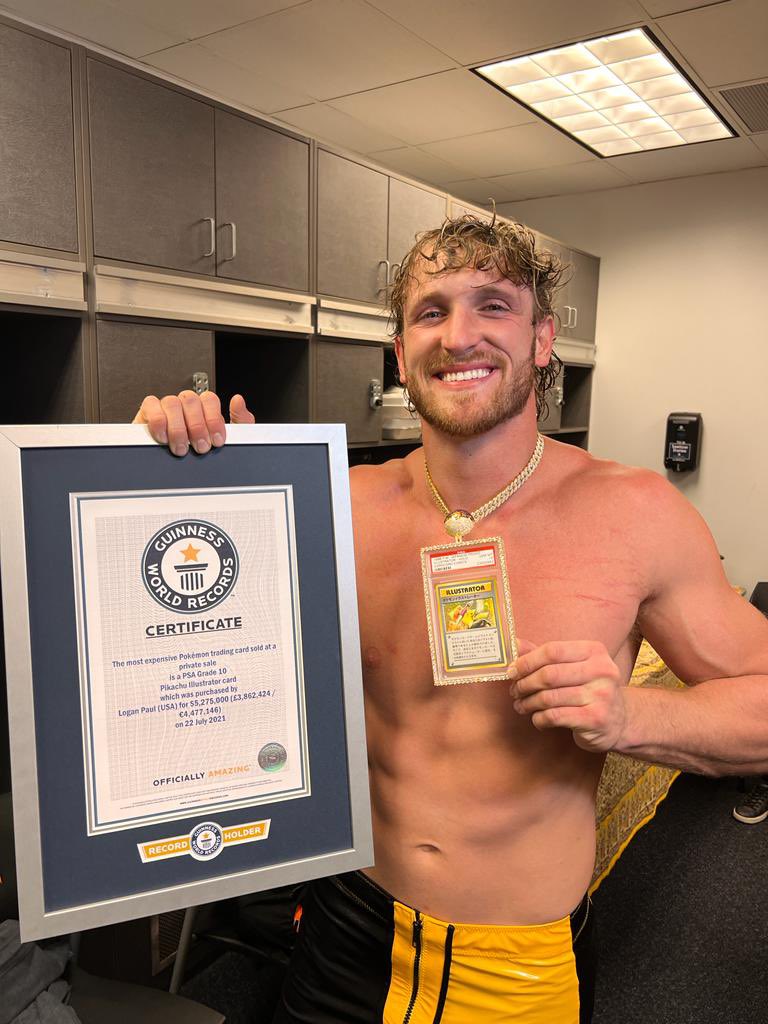 Logan Paul Sets Guinness World Record for Most Expensive Pokemon Card  Purchase Ever 